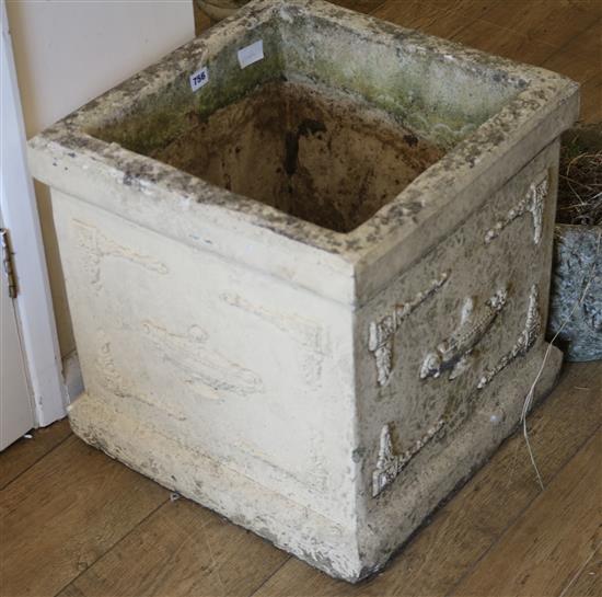 A large square garden planter W.47cm